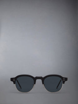 ACETATE AND TITANIUM OVAL SUNGLASSES