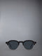 ACETATE AND TITANIUM OVAL SUNGLASSES - BLACK