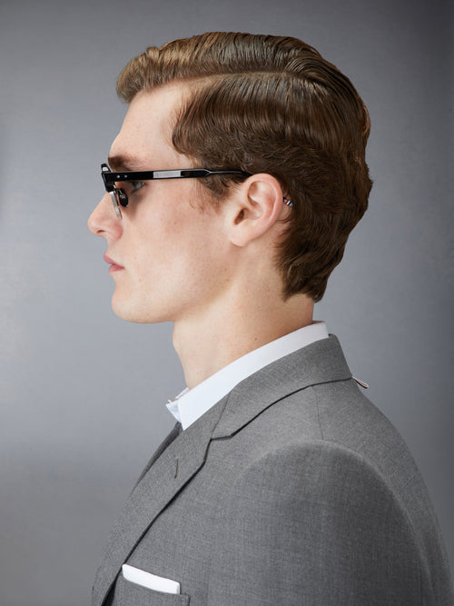 ACETATE AND TITANIUM OVAL SUNGLASSES