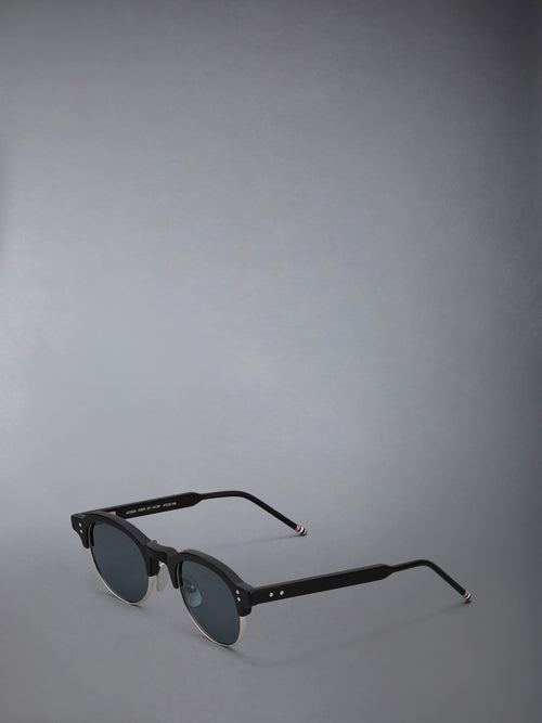 ACETATE AND TITANIUM OVAL SUNGLASSES