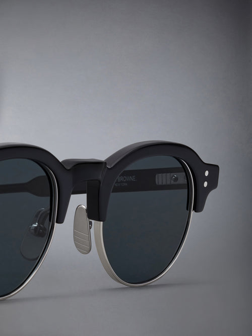 ACETATE AND TITANIUM OVAL SUNGLASSES