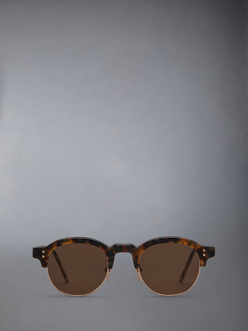 TOKYO TORTOISE AND 12K GOLD ACETATE AND TITANIUM OVAL SUNGLASSES