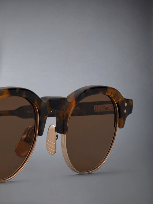 TOKYO TORTOISE AND 12K GOLD ACETATE AND TITANIUM OVAL SUNGLASSES