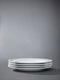 LIMOGES PORCELAIN 4-BAR HAVILAND TEA TIME PLATES SET - WHITE